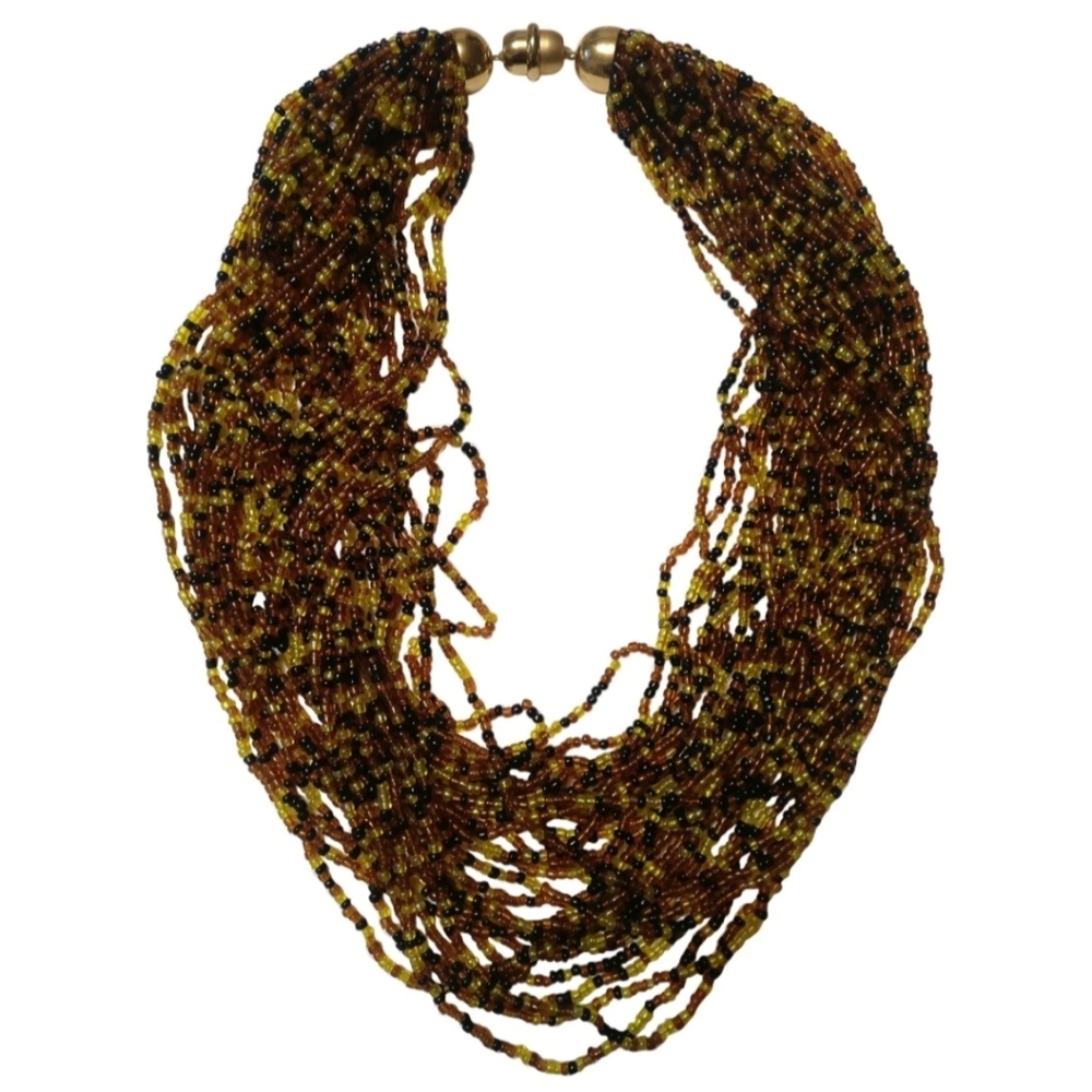 🇨🇦 Vintage KJL torsade chech glass necklace